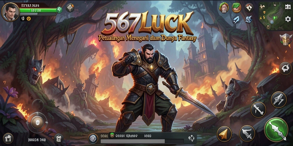 Tampilan gameplay menegangkan dalam 567LUCK saat menjelajahi dunia petualangan.