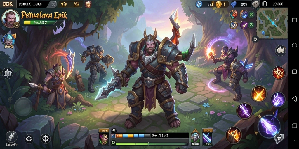 Screenshot gameplay DKK menampilkan pertarungan mendebarkan dengan monster.