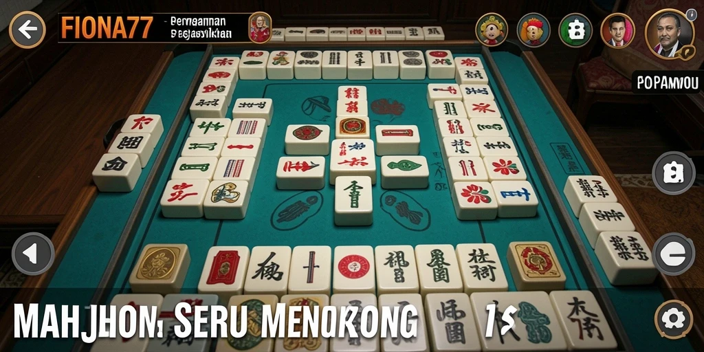 Tampilan gameplay menawan dari FIONA77, game Mahjong yang menarik.