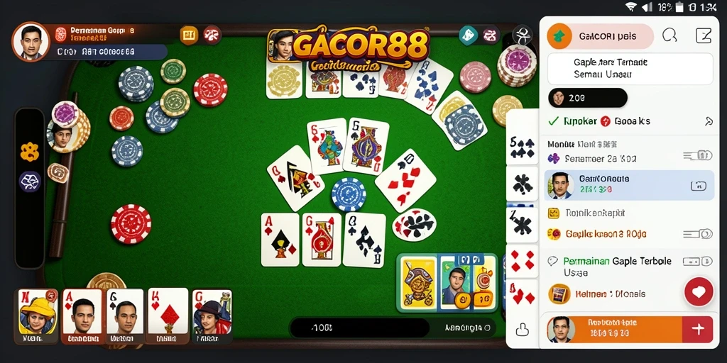 Tampilan gameplay seru dari GACOR88 saat bermain Gaple.