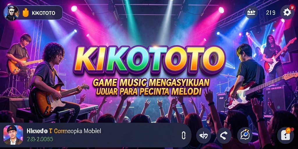 Screenshot utama KIKOTOTO menampilkan gameplay musik yang menarik.