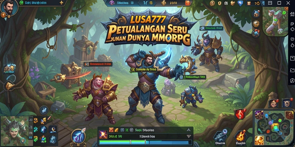 Screenshot LUSA777 menampilkan pertarungan epik di dunia MMORPG.