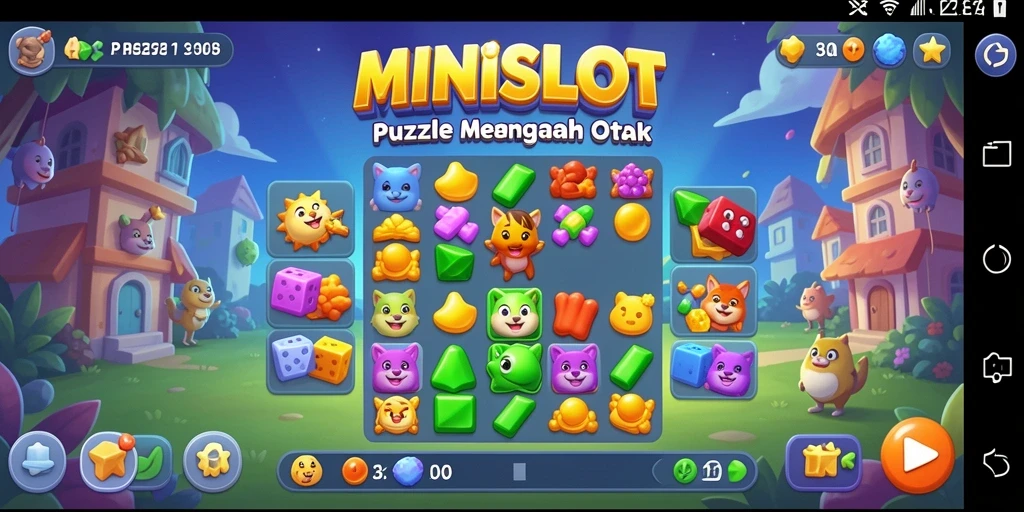 Tampilan gameplay Puzzle MINISLOT yang seru dan menantang.