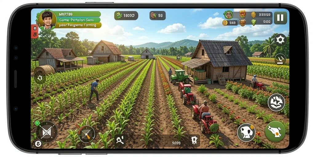 Tampilan gameplay MVP789 menunjukkan keseruan bertani.