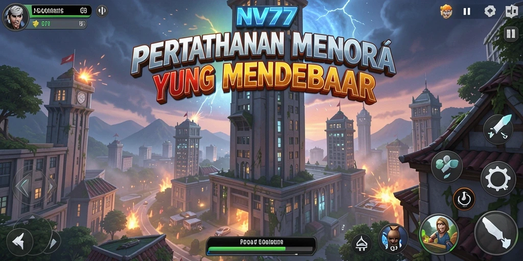 Tampilan gameplay NV77 dengan aksi Tower Defense yang mendebarkan.