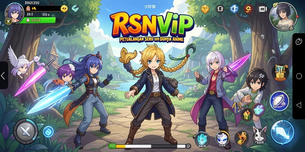 Tampilan gameplay RSNVIP yang memukau dengan karakter Anime.