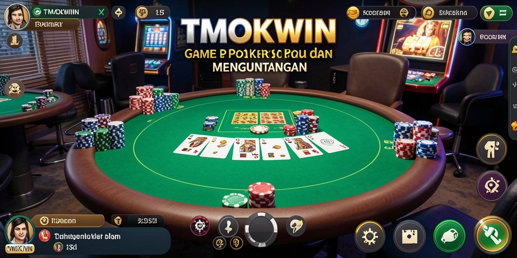 Tampilan gameplay Poker yang menarik dan seru di TMOKWIN.